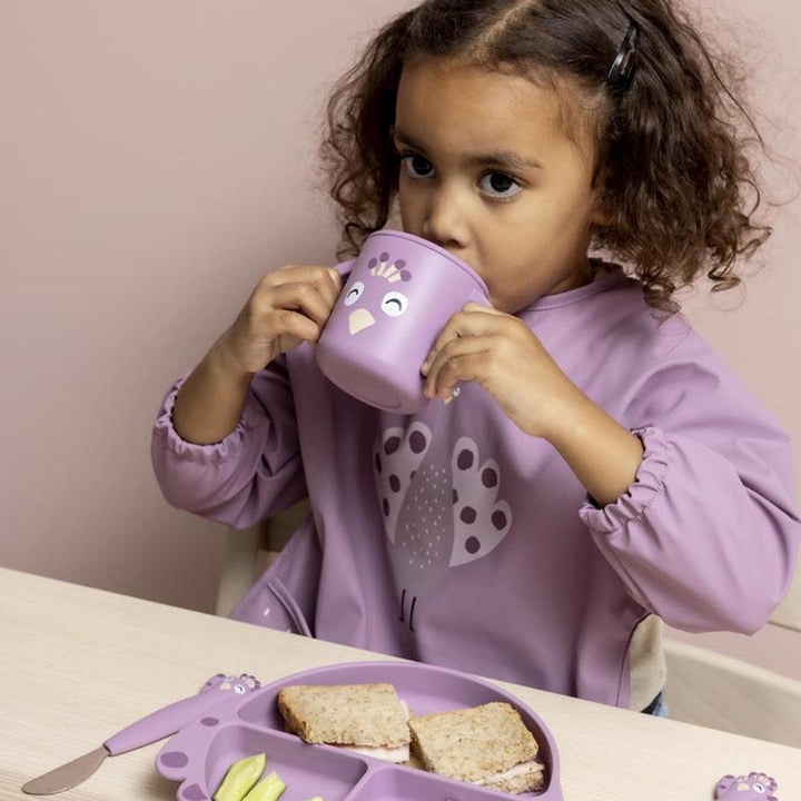 Trixie Waterproof Long Sleeve Bib - Mrs. Peacock-Bibs-Mrs. Peacock- | Natural Baby Shower