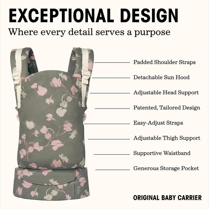 Tula Cotton Original Baby Carrier - Shadow Petals-Baby Carriers-Shadow Petals-One Size | Natural Baby Shower