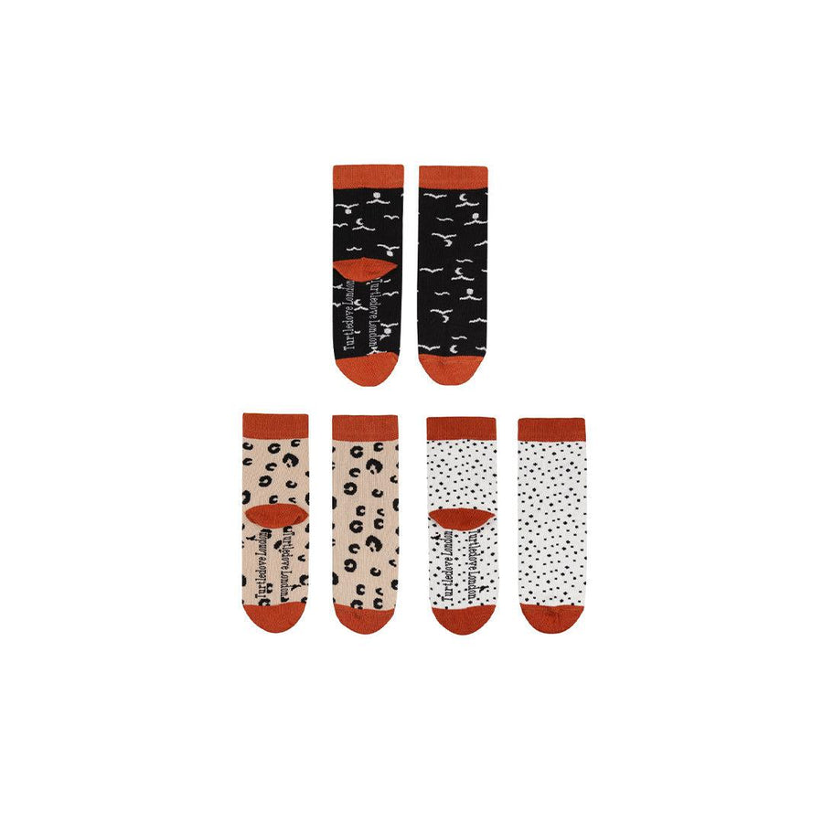 Turtledove London Pattern Ankle Socks - 3 Pack - Multi-Socks-Multi-0-6m | Natural Baby Shower