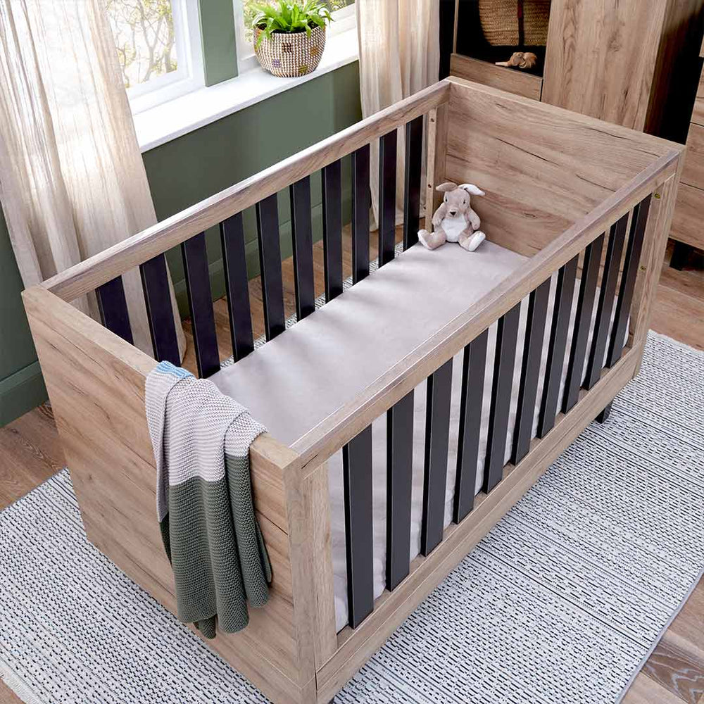 Tutti Bambini Como Cot Bed - Distressed Oak/Slate Grey-Cot Beds-Slate Grey-No Mattress | Natural Baby Shower