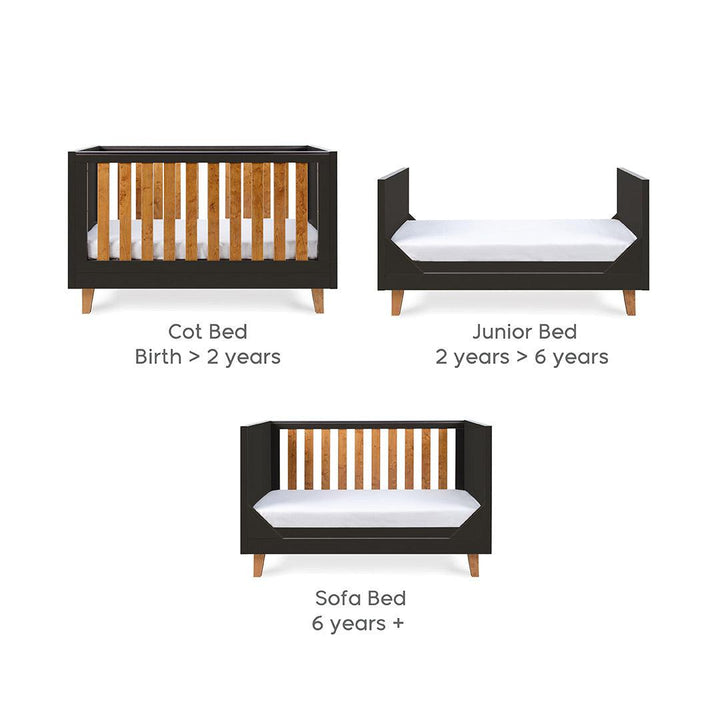 Tutti Bambini Como Cot Bed - Slate Grey/Rosewood-Cot Beds-Slate Grey/Rosewood-No Mattress | Natural Baby Shower