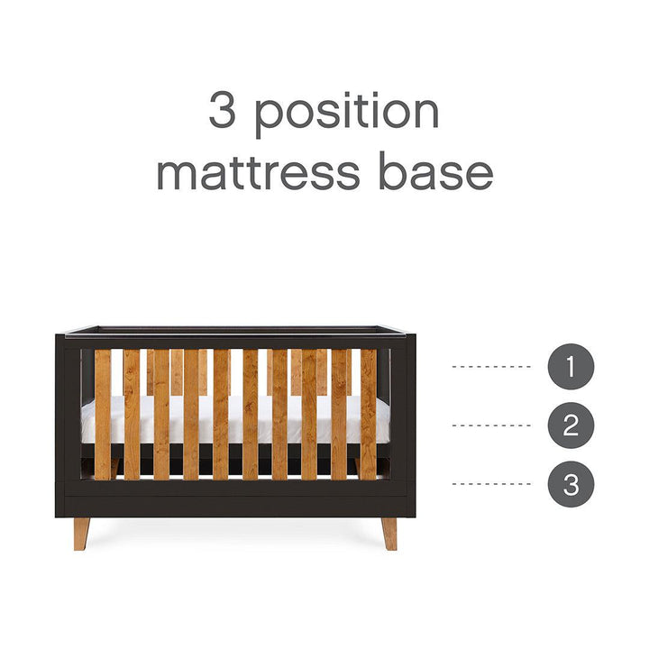 Tutti Bambini Como Cot Bed - Slate Grey/Rosewood-Cot Beds-Slate Grey/Rosewood-No Mattress | Natural Baby Shower