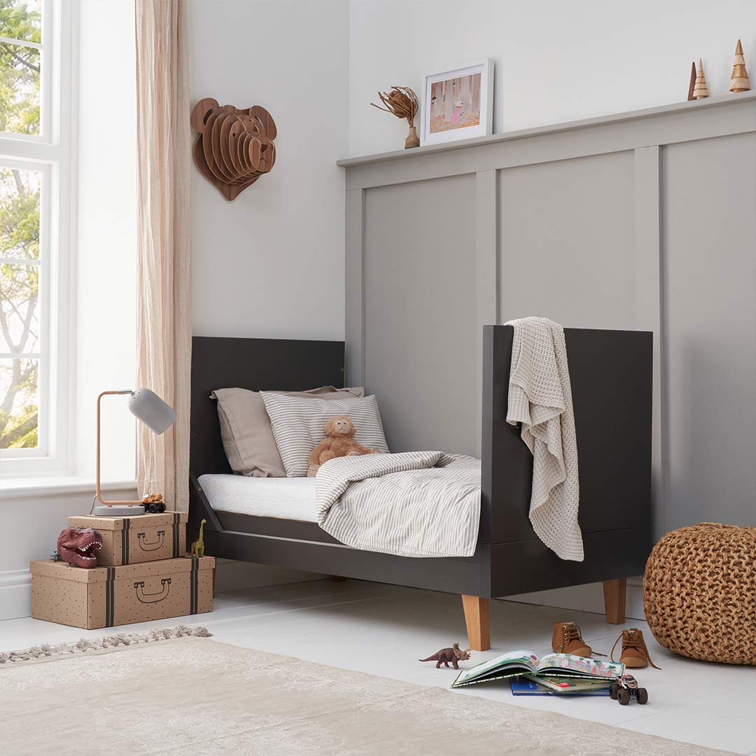 Tutti Bambini Como Cot Bed - Slate Grey/Rosewood-Cot Beds-Slate Grey/Rosewood-No Mattress | Natural Baby Shower