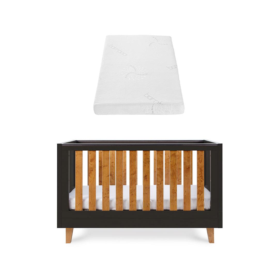 Tutti Bambini Como Cot Bed - Slate Grey/Rosewood-Cot Beds-Slate Grey/Rosewood-Natural Coir Fibre Cot Bed Mattress | Natural Baby Shower