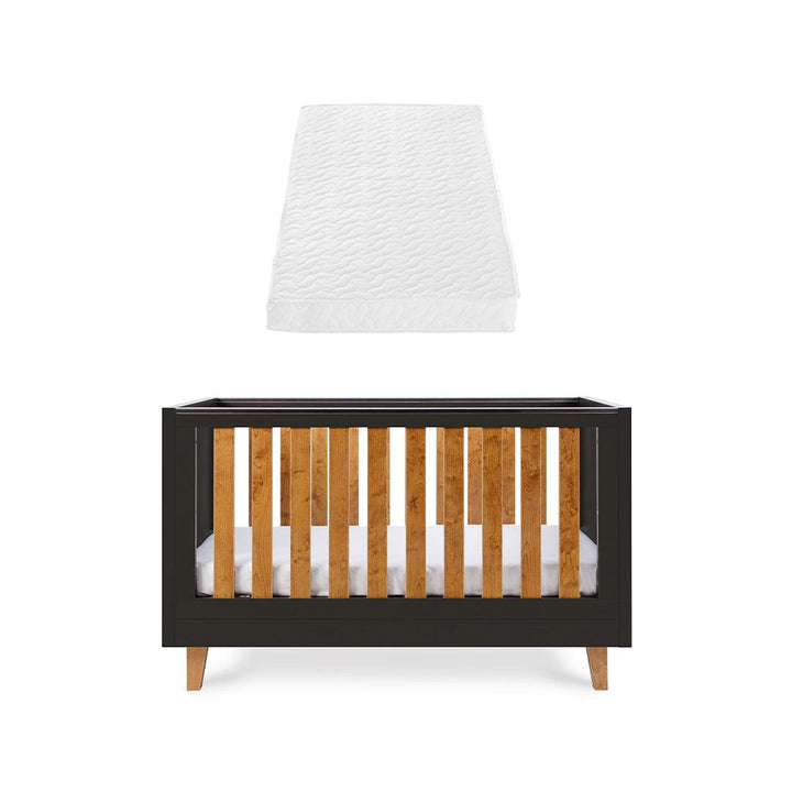 Tutti Bambini Como Cot Bed - Slate Grey/Rosewood-Cot Beds-Slate Grey/Rosewood-Pocket Sprung Cot Bed Mattress | Natural Baby Shower