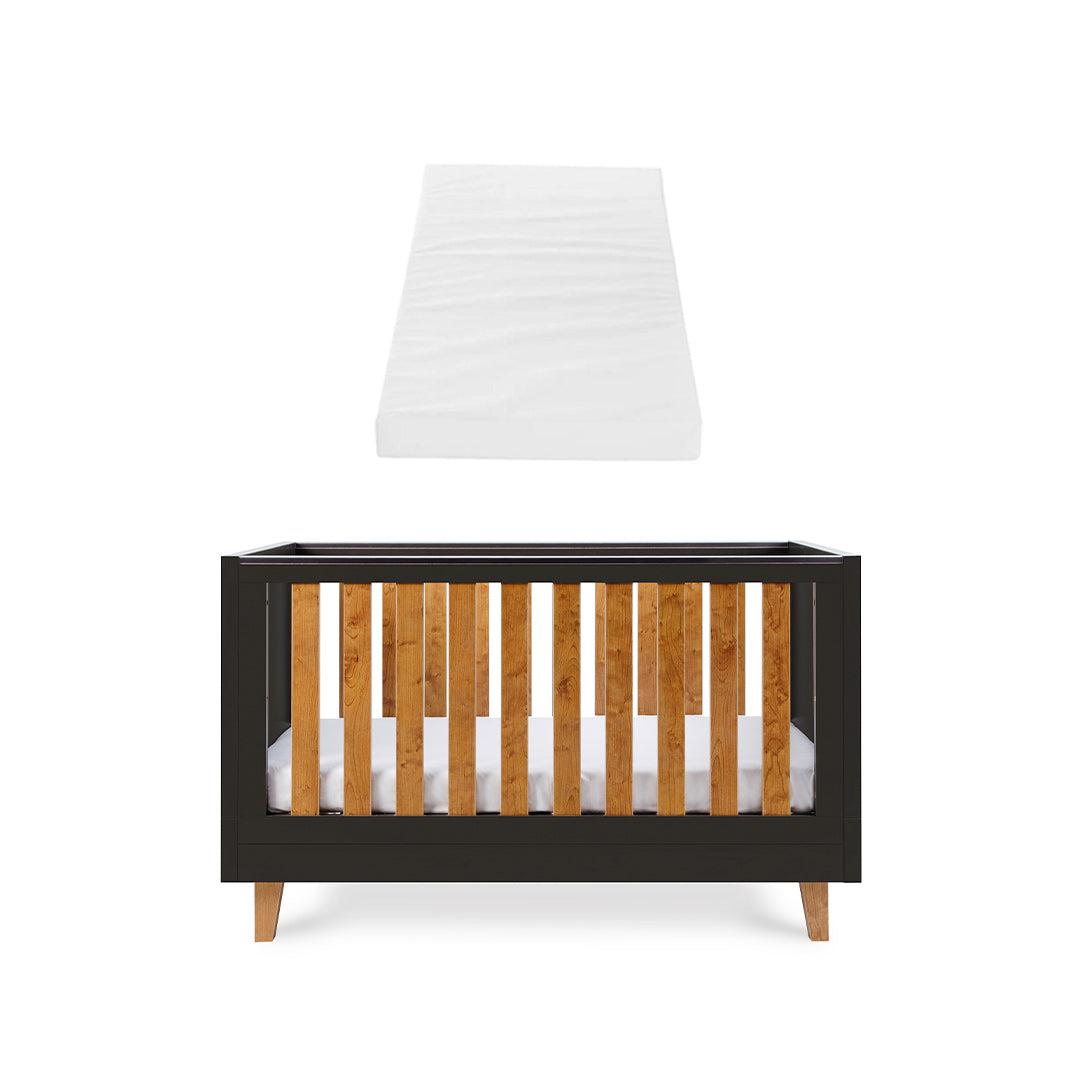 Tutti Bambini Como Cot Bed - Slate Grey/Rosewood-Cot Beds-Slate Grey/Rosewood-Polyester Fibre Cot Bed Mattress | Natural Baby Shower