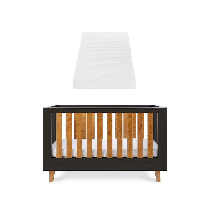 Tutti Bambini Como Cot Bed - Slate Grey/Rosewood-Cot Beds-Slate Grey/Rosewood-Polyester Fibre Cot Bed Mattress | Natural Baby Shower