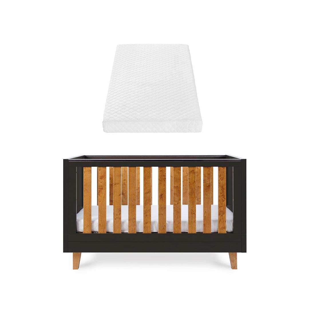 Tutti Bambini Como Cot Bed - Slate Grey/Rosewood-Cot Beds-Slate Grey/Rosewood-Sprung Cot Bed Mattress | Natural Baby Shower