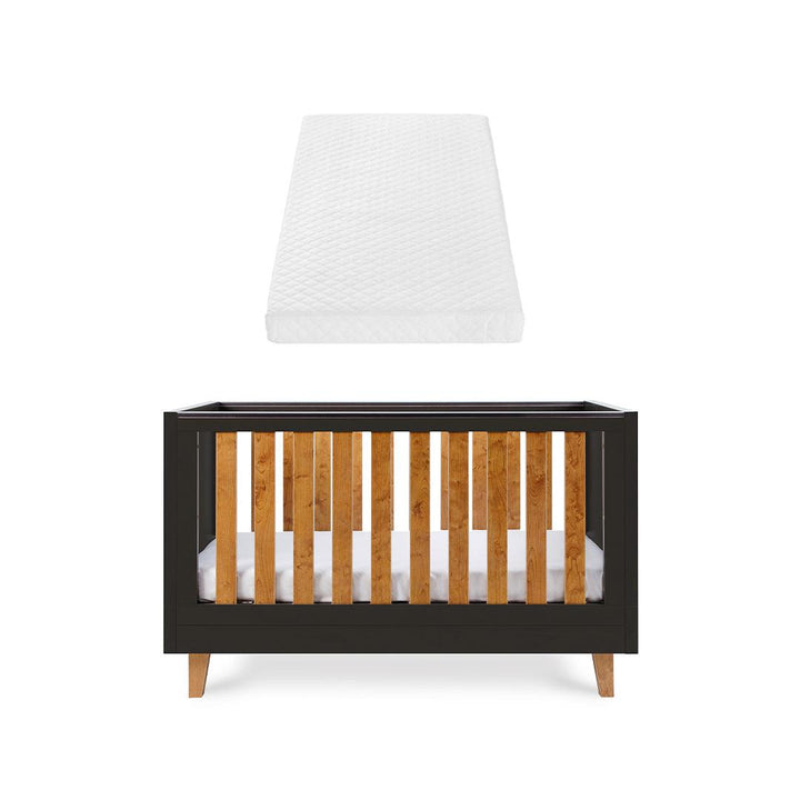 Tutti Bambini Como Cot Bed - Slate Grey/Rosewood-Cot Beds-Slate Grey/Rosewood-Sprung Cot Bed Mattress | Natural Baby Shower