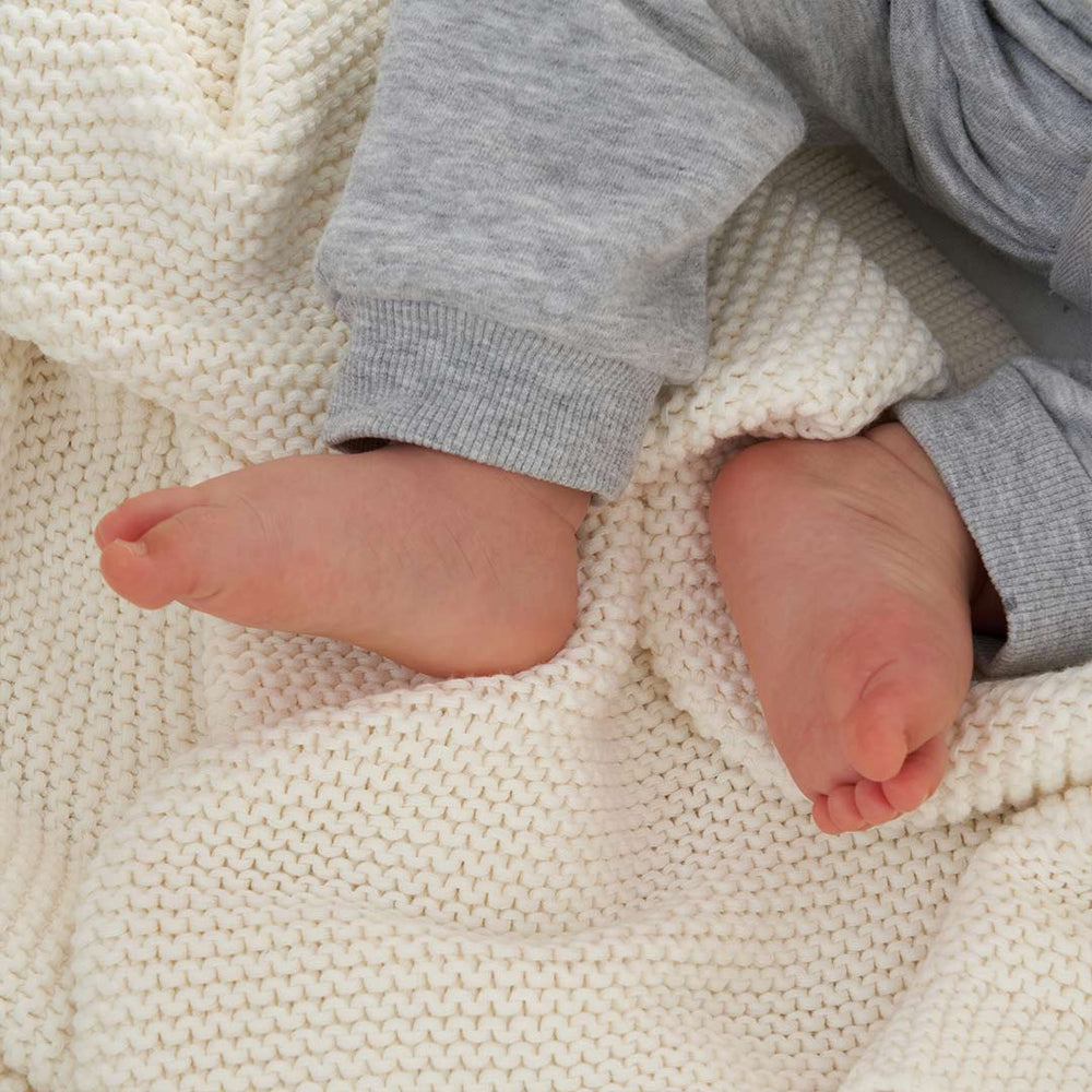 Tutti Bambini Chunky Knitted Baby Blanket - Fresh Cream-Blankets-Fresh Cream- | Natural Baby Shower