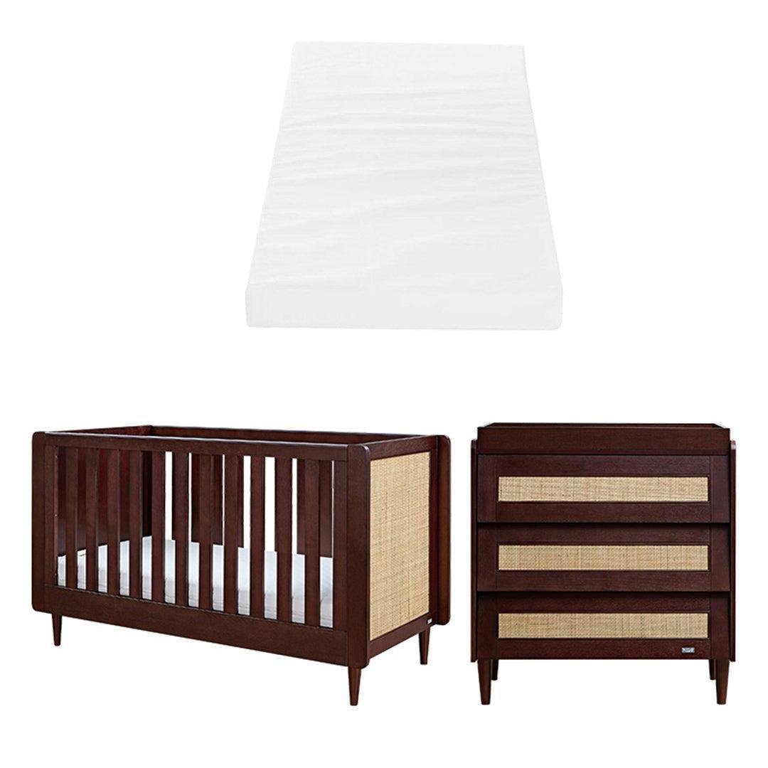 Tutti Bambini Japandi 2 Piece Room Set - Warm Walnut-Nursery Sets-Warm Walnut-Tutti Bambini Eco Fibre Deluxe Cot Bed Mattress | Natural Baby Shower
