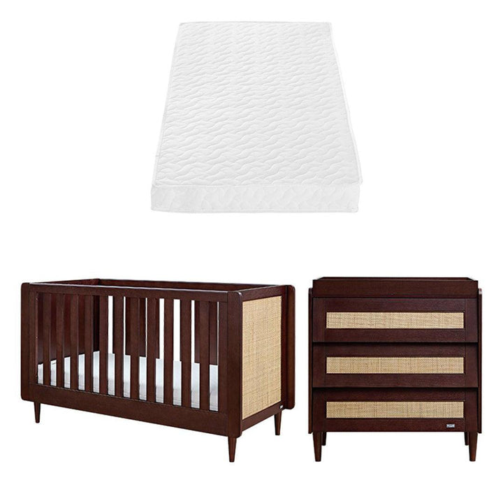 Tutti Bambini Japandi 2 Piece Room Set - Warm Walnut-Nursery Sets-Warm Walnut-Tutti Bambini Pocket Sprung Cot Bed Mattress | Natural Baby Shower