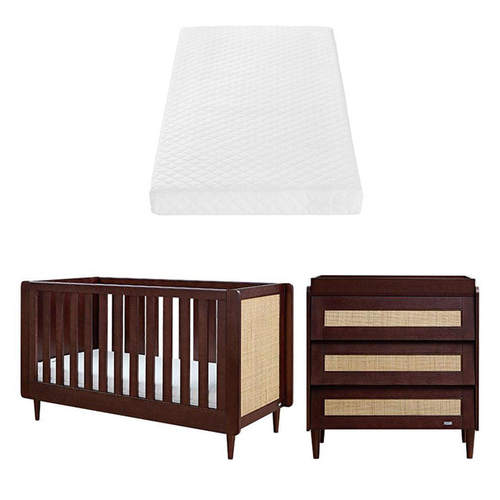 Tutti Bambini Japandi 2 Piece Room Set - Warm Walnut-Nursery Sets-Warm Walnut-Tutti Bambini Sprung Cot Bed Mattress | Natural Baby Shower