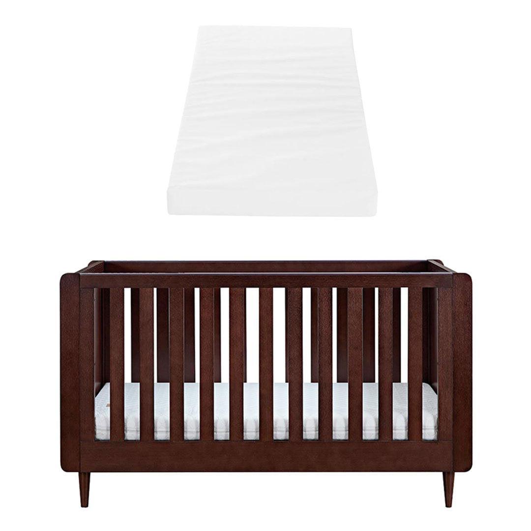 Tutti Bambini Japandi Cot Bed - Warm Walnut-Cot Beds-Warm Walnut-Tutti Bambini Eco Fibre Deluxe Cot Bed Mattress | Natural Baby Shower