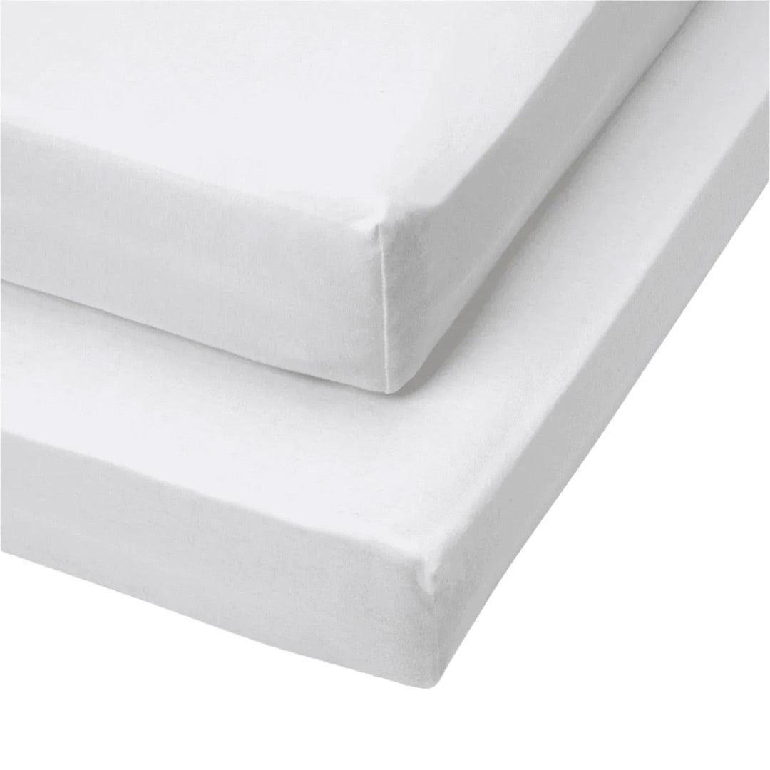 Tutti Bambini Cot Fitted Sheets 2 Pack - Essentials White-Sheets-Essentials White-One Size | Natural Baby Shower