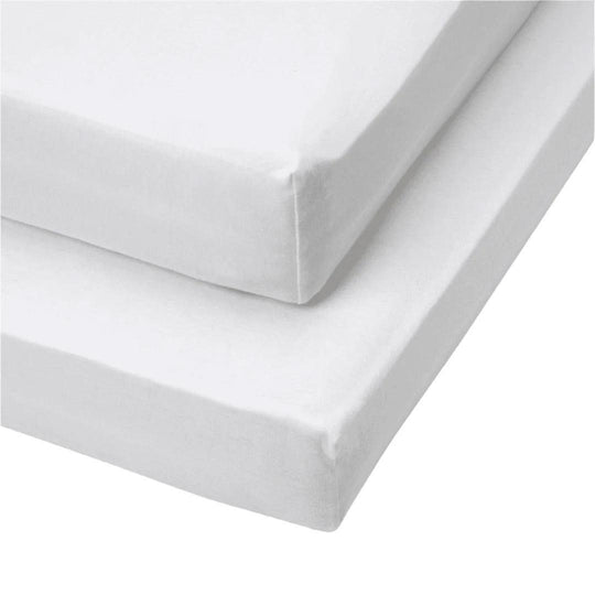 Tutti Bambini Cot Fitted Sheets 2 Pack - Essentials White-Sheets-Essentials White-One Size | Natural Baby Shower