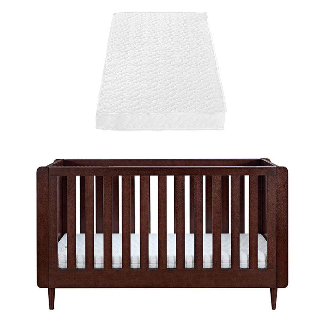 Tutti Bambini Japandi Cot Bed - Warm Walnut-Cot Beds-Warm Walnut-Tutti Bambini Pocket Sprung Cot Bed Mattress | Natural Baby Shower