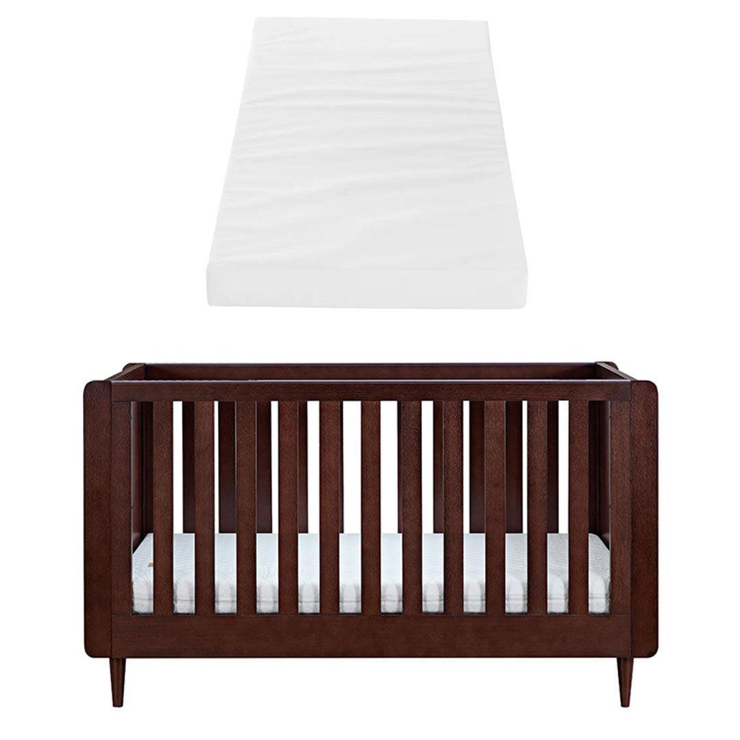 Tutti Bambini Japandi Cot Bed - Warm Walnut-Cot Beds-Warm Walnut-Tutti Bambini Polyester Fibre Cot Bed Mattress | Natural Baby Shower