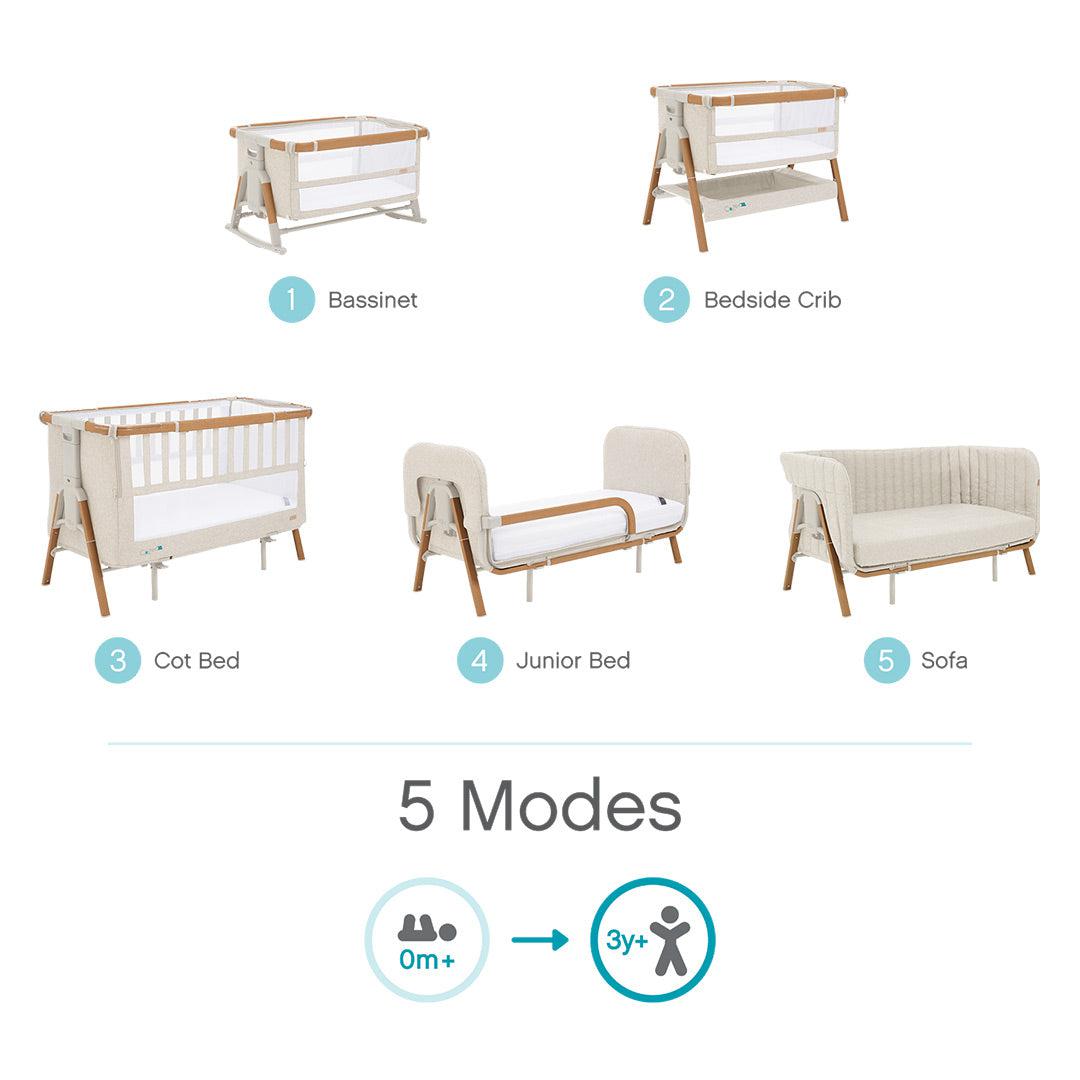 Tutti Bambini CoZee XL - Complete Birth To 4+ Years Package - Scandinavian Walnut/Ecru-Bedside Cribs-Scandinavian Walnut/Ecru- | Natural Baby Shower