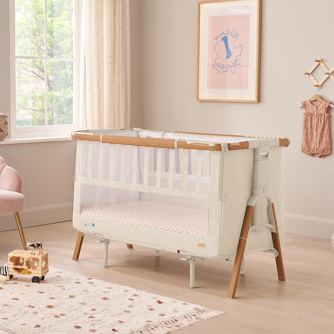 Tutti Bambini CoZee XL Bedside Crib & Cot - Scandinavian Walnut/Ecru-Bedside Cribs-Scandinavian Walnut/Ecru- | Natural Baby Shower