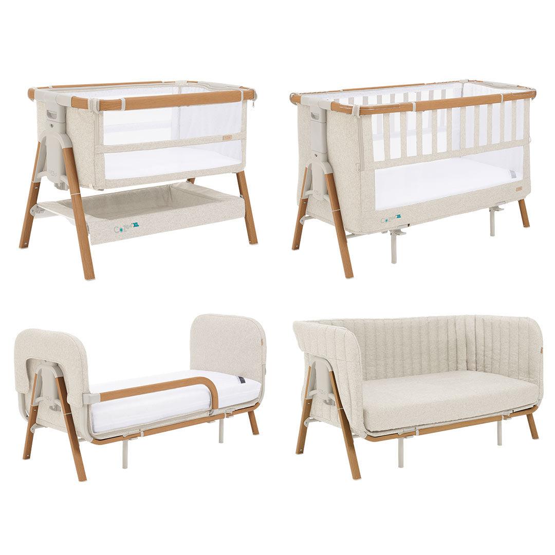 Tutti Bambini CoZee XL - Complete Birth To 4+ Years Package - Scandinavian Walnut/Ecru-Bedside Cribs-Scandinavian Walnut/Ecru- | Natural Baby Shower