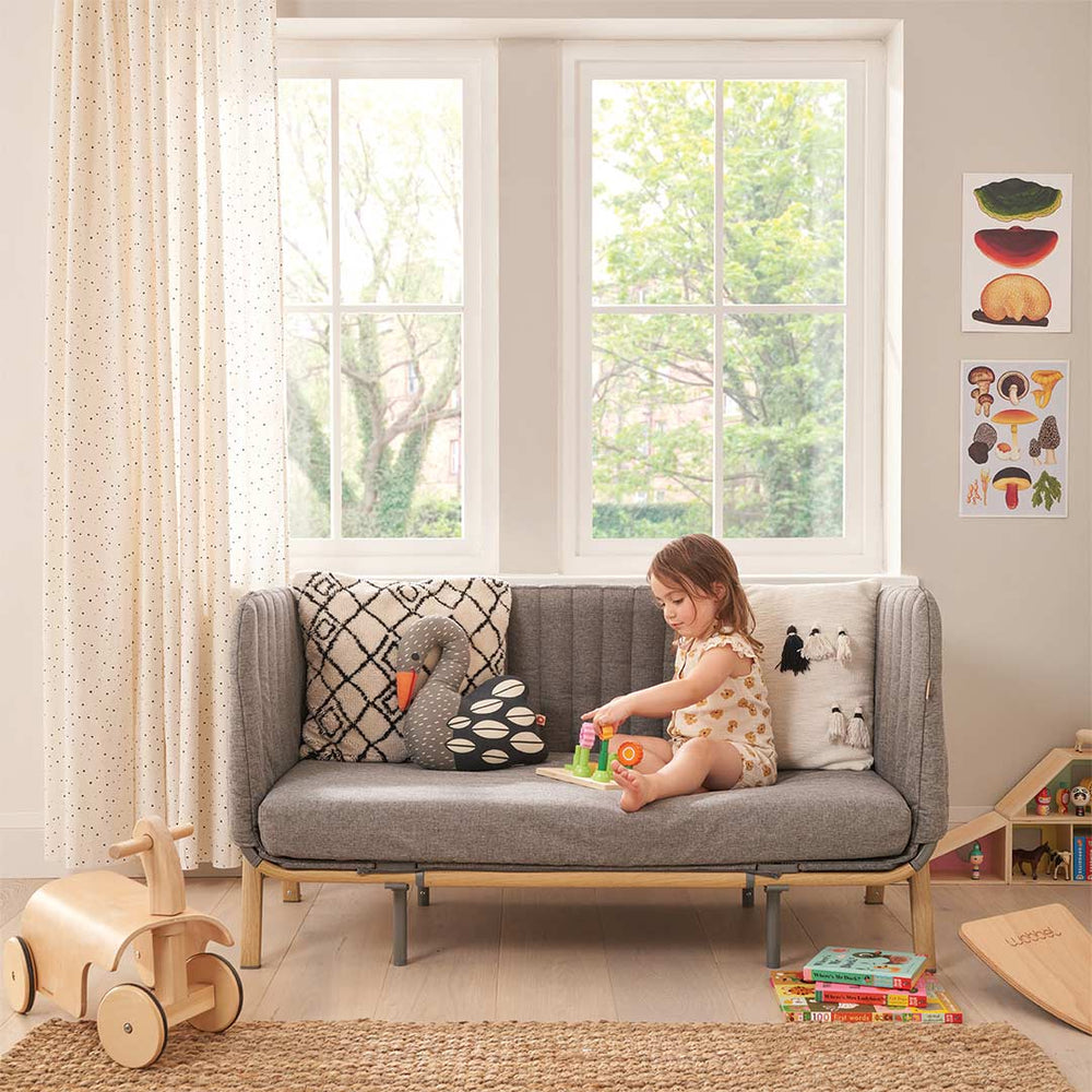 Tutti Bambini CoZee Xl Junior Bed + Sofa Expansion Pack - Oak / Charcoal-Junior Beds-Oak / Charcoal- | Natural Baby Shower