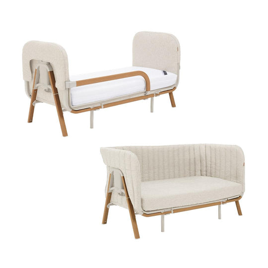 Tutti Bambini CoZee XL Junior Bed + Sofa Expansion Pack - Scandinavian Walnut / Ecru-Junior Beds-Scandinavian Walnut / Ecru- | Natural Baby Shower
