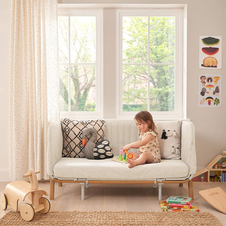 Tutti Bambini CoZee XL Junior Bed + Sofa Expansion Pack - Scandinavian Walnut / Ecru-Junior Beds-Scandinavian Walnut / Ecru- | Natural Baby Shower