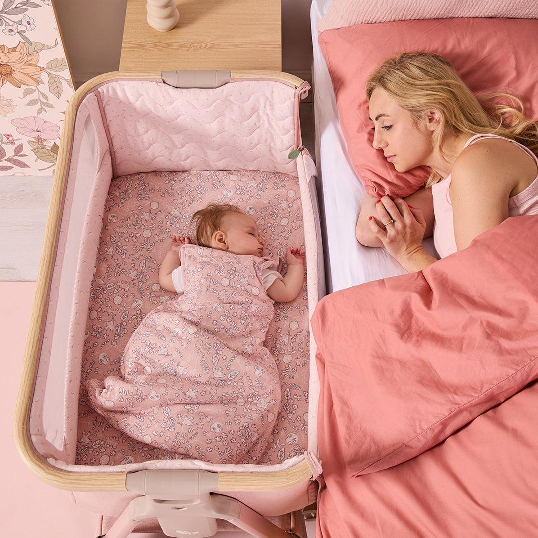 Tutti Bambini Cozee Air 2 Bedside Crib - Drifted Oak / Blush-Cribs-Drifted Oak / Blush- | Natural Baby Shower