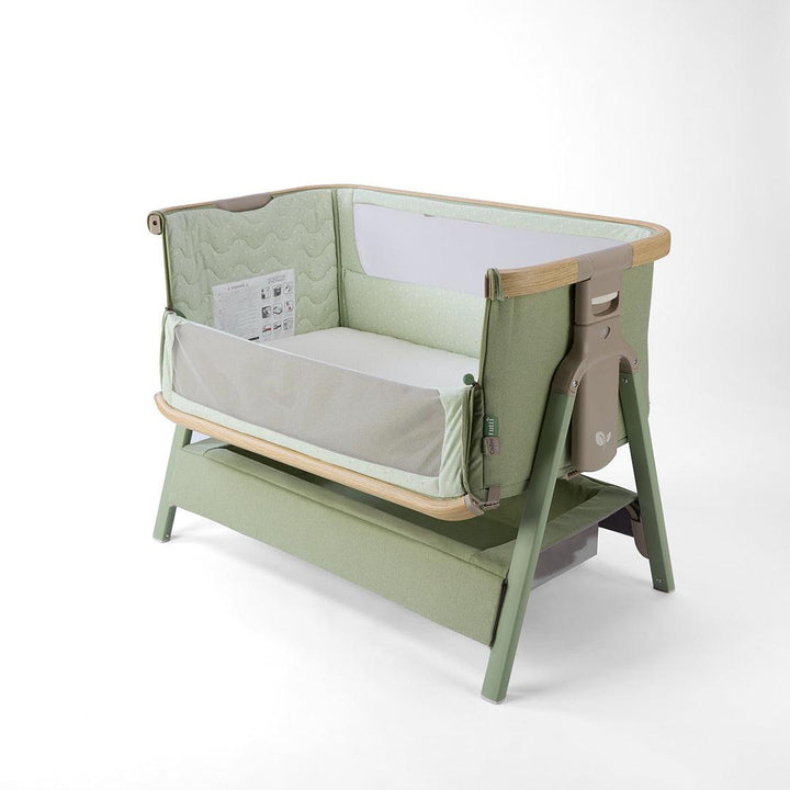 Tutti Bambini Cozee Air 2 Bedside Crib - Drifted Oak / Eucalyptus-Cribs-Drifted Oak / Eucalyptus- | Natural Baby Shower