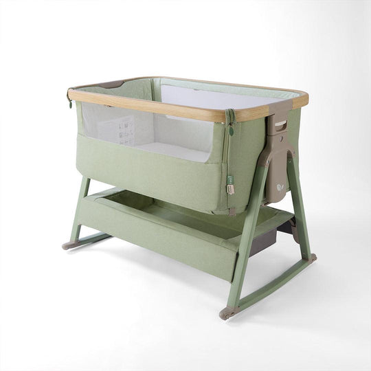 Tutti Bambini Cozee Air 2 Bedside Crib - Drifted Oak / Eucalyptus-Cribs-Drifted Oak / Eucalyptus- | Natural Baby Shower