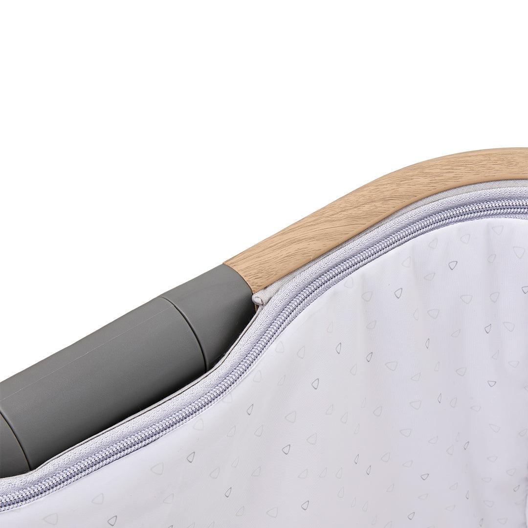 Tutti Bambini CoZee Bedside Crib Oak/Sterling Silver Natural Baby