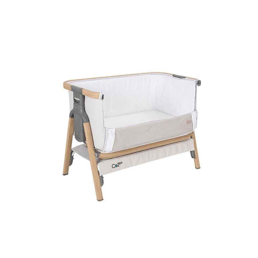 Tutti Bambini CoZee Bedside Crib Oak/Sterling Silver Natural Baby