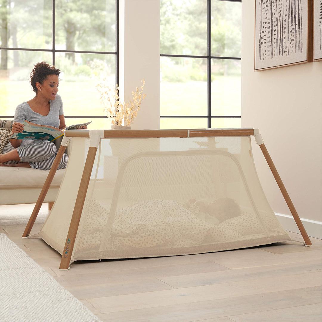 Tutti Bambini Cozee Go - Scandinavian Walnut/Ecru-Cribs-Scandanavian Walnut/Ecru- | Natural Baby Shower
