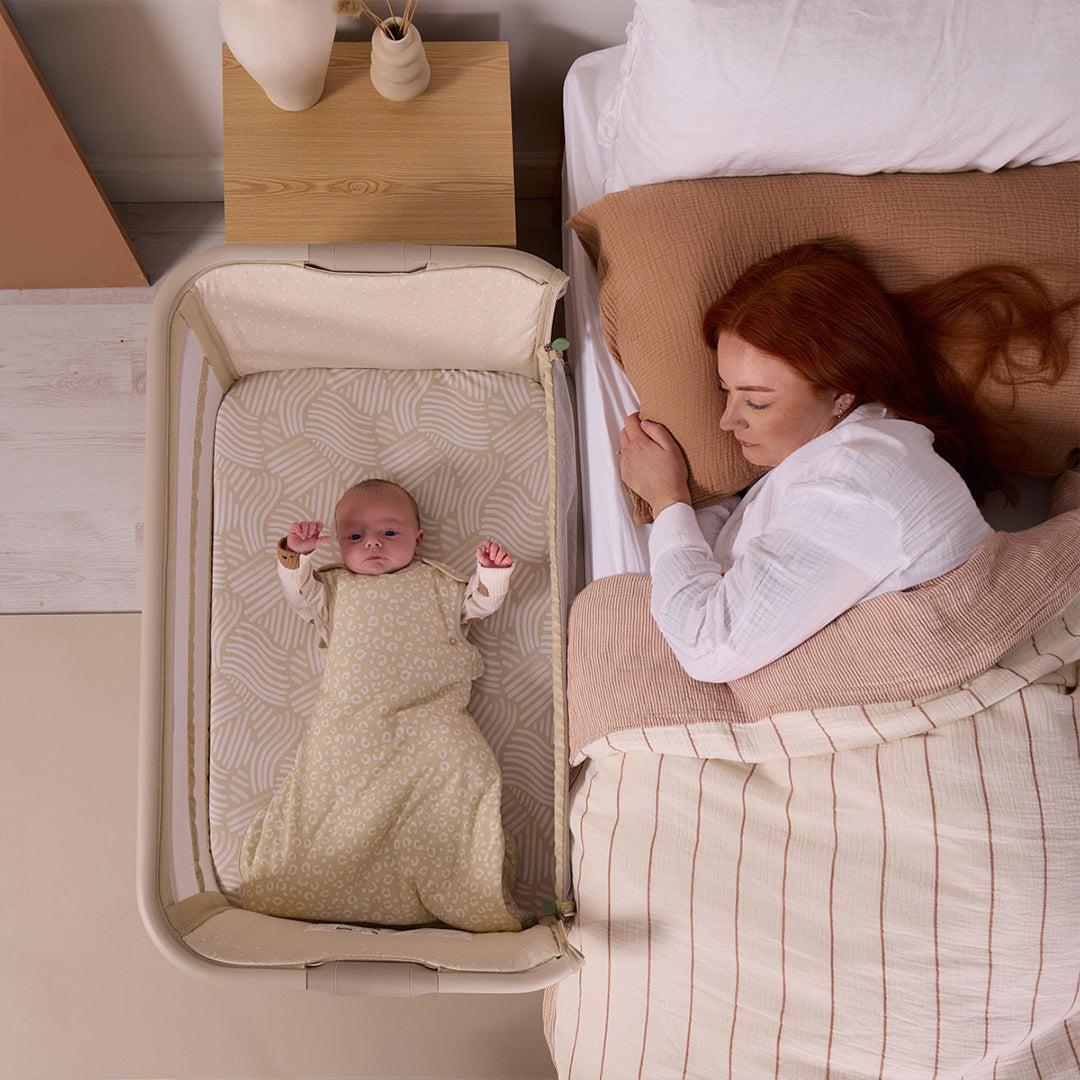 Tutti Bambini Cozee Zen Bedside Crib - Sand-Cribs-Sand- | Natural Baby Shower