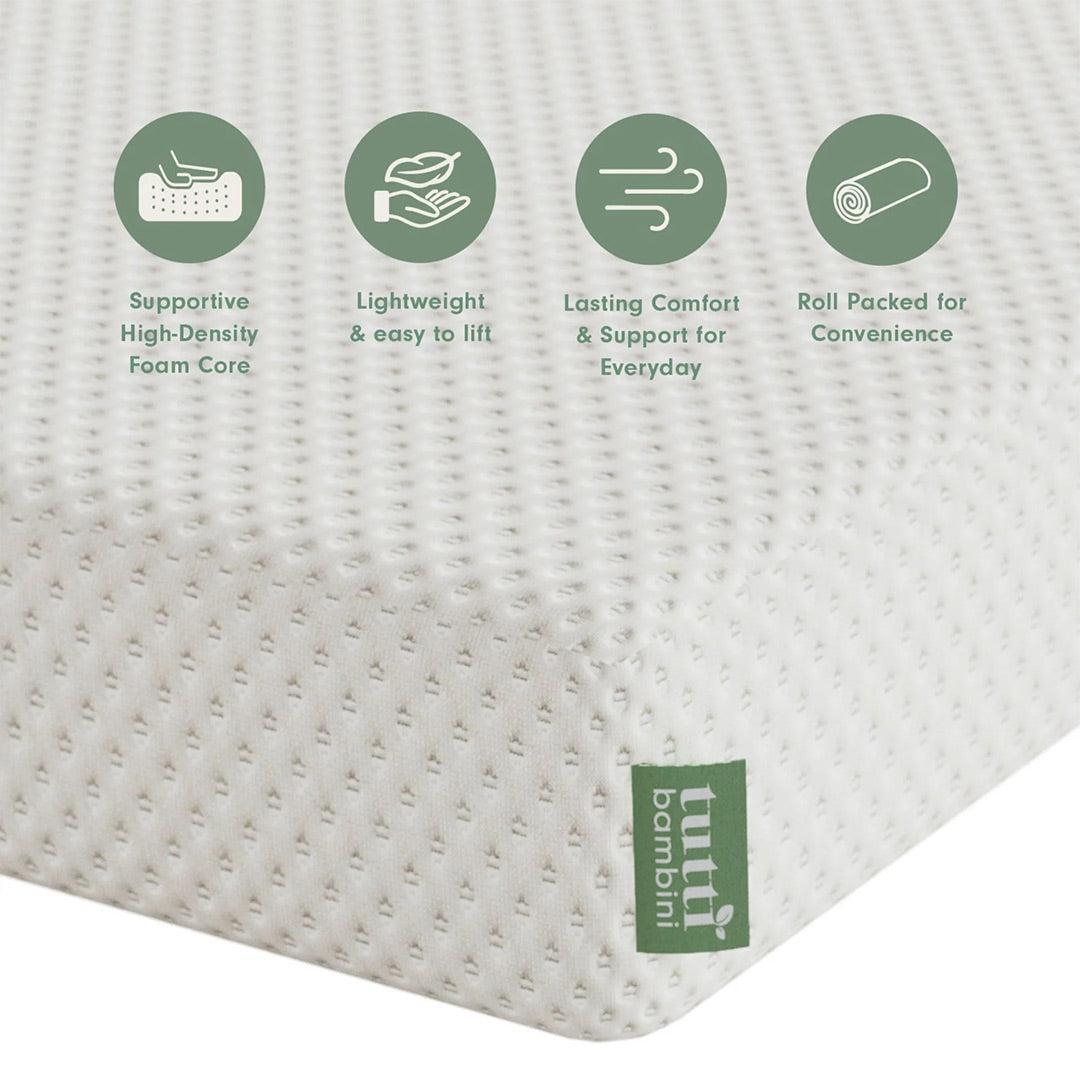 Tutti Bambini Eco Fibre Deluxe Junior Mattress - White-Mattresses-White-200x90cm | Natural Baby Shower