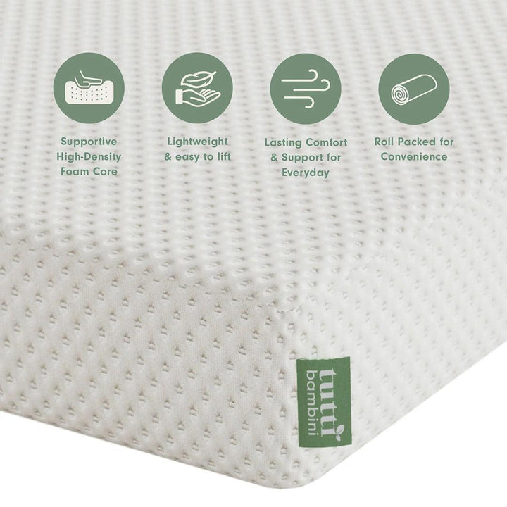 Tutti Bambini Eco Fibre Deluxe Junior Mattress - White-Mattresses-White-200x90cm | Natural Baby Shower