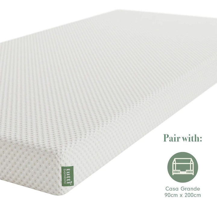 Tutti Bambini Eco Fibre Deluxe Junior Mattress - White-Mattresses-White-200x90cm | Natural Baby Shower