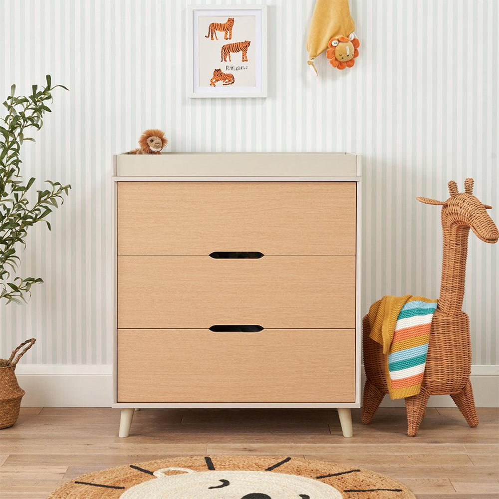 Tutti Bambini Fika Chest Changer - Light Oak/White Sand-Chests-Light Oak/White Sand- | Natural Baby Shower