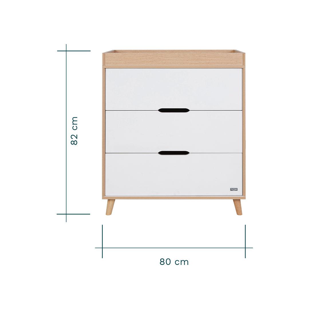 Tutti Bambini Fika Chest Changer - White/Light Oak-Chests-White/Light Oak- | Natural Baby Shower