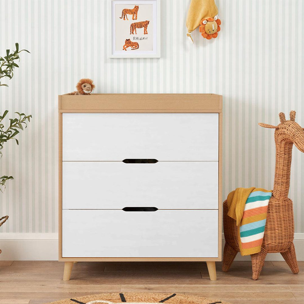 Tutti Bambini Fika Chest Changer - White/Light Oak-Chests-White/Light Oak- | Natural Baby Shower