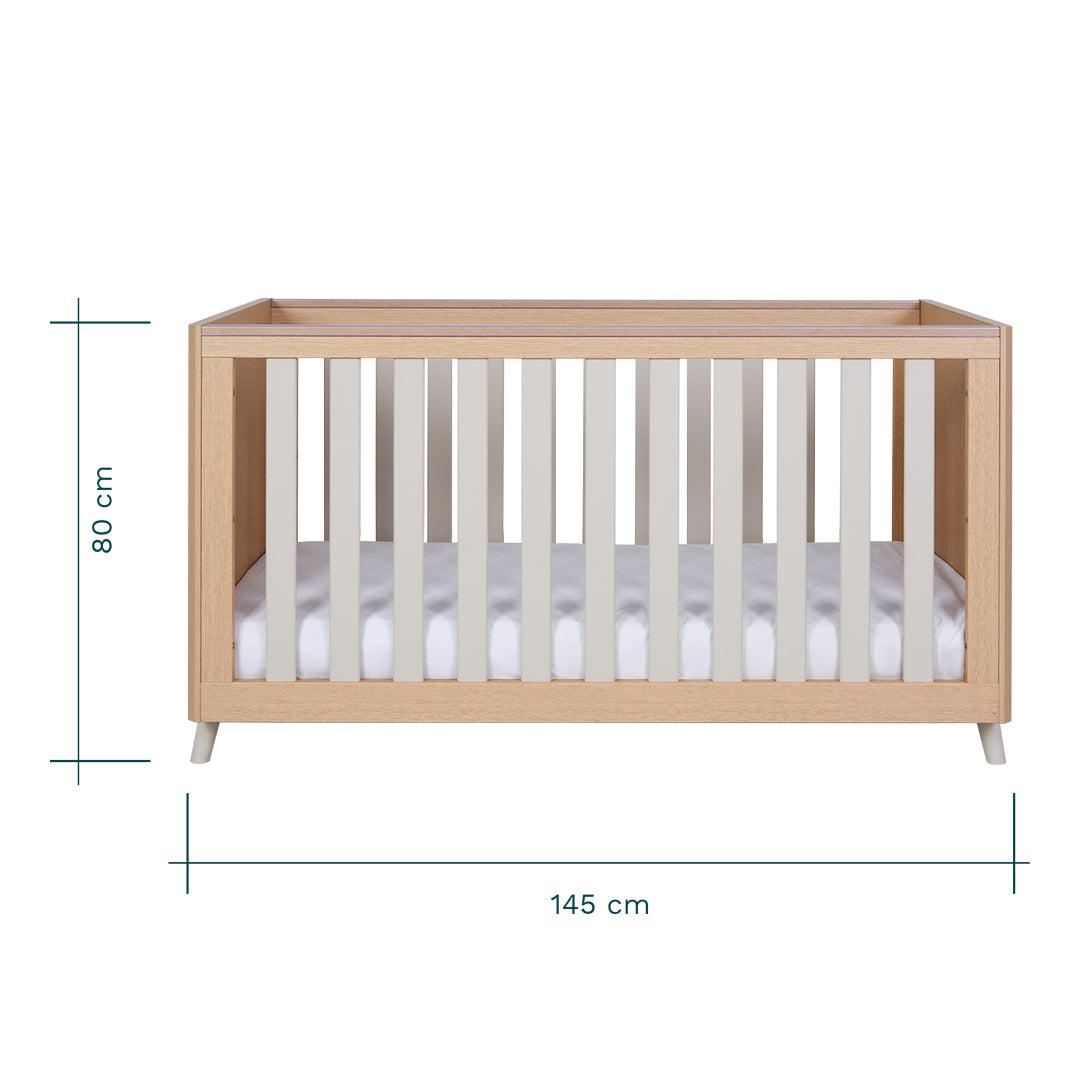 Tutti Bambini Fika Cot Bed Light Oak/White Sand - Main Image