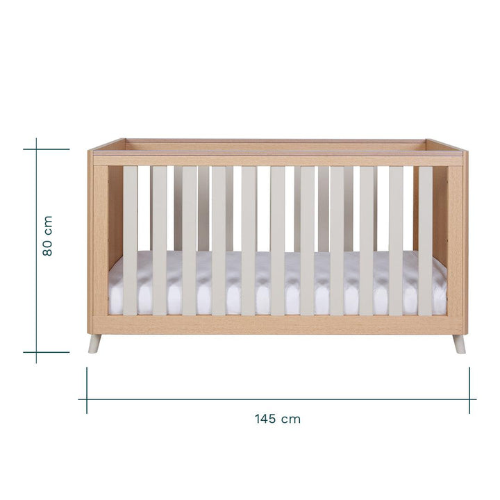Tutti Bambini Fika Cot Bed - Light Oak/White Sand-Cot Beds-Light Oak/White Sand-No Mattress | Natural Baby Shower