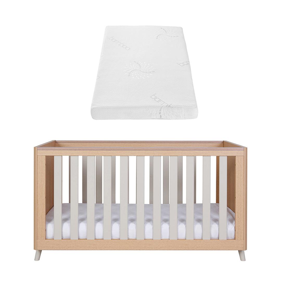 Tutti Bambini Fika Cot Bed Light Oak/White Sand