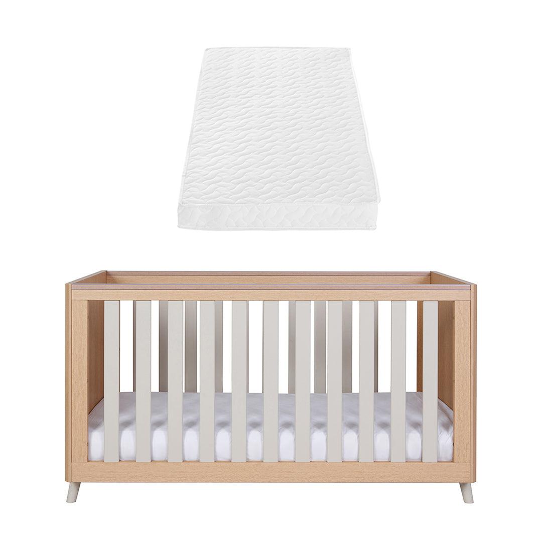 Tutti Bambini Fika Cot Bed - Light Oak/White Sand-Cot Beds-Light Oak/White Sand-Tutti Bambini Pocket Sprung Cot Bed Mattress  | Natural Baby Shower