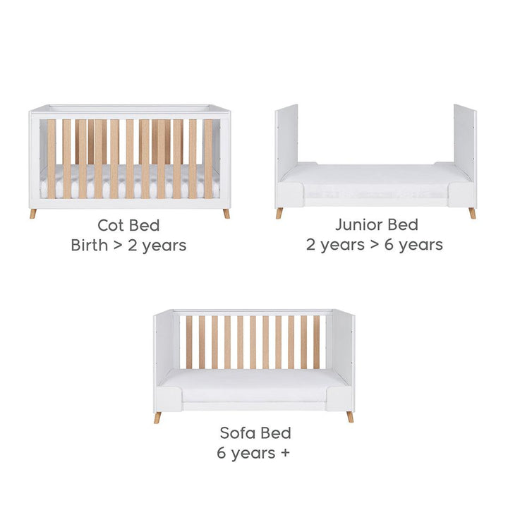 Tutti Bambini Fika 2 Piece Room Set - White/Light Oak-Nursery Sets-White/Light Oak-No Mattress | Natural Baby Shower