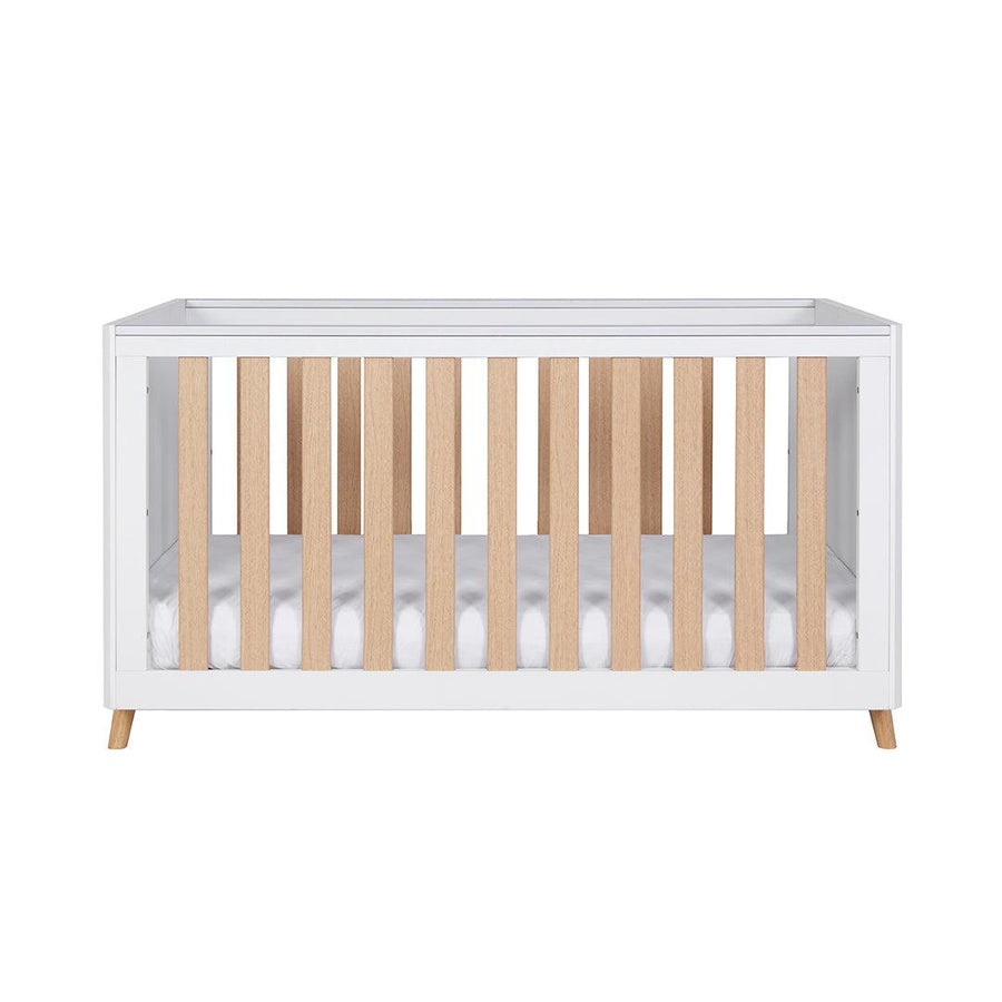 Tutti Bambini Fika Cot Bed - White/Light Oak-Cot Beds-White/Light Oak-No Mattress | Natural Baby Shower