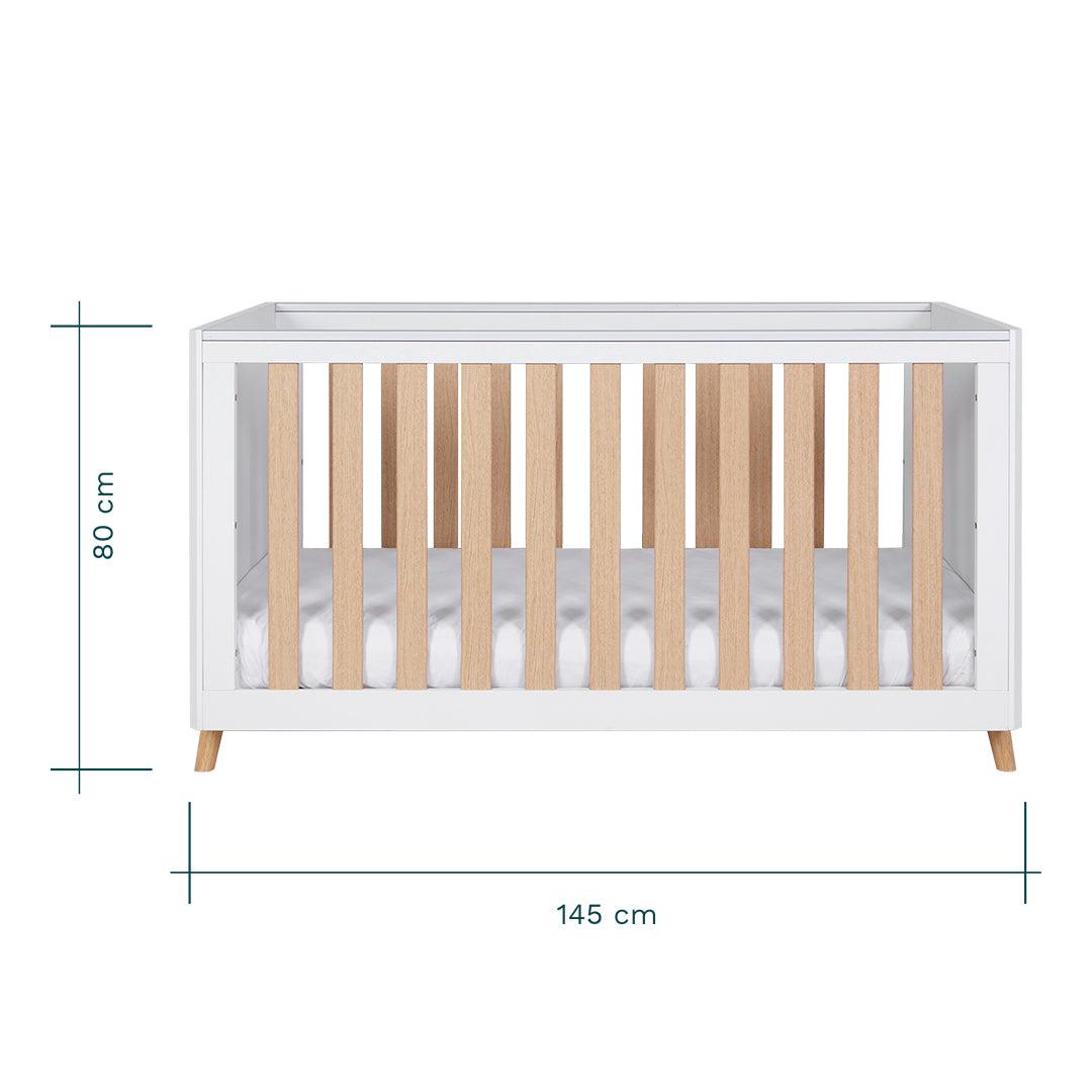 Tutti Bambini Fika Cot Bed - White/Light Oak-Cot Beds-White/Light Oak-No Mattress | Natural Baby Shower