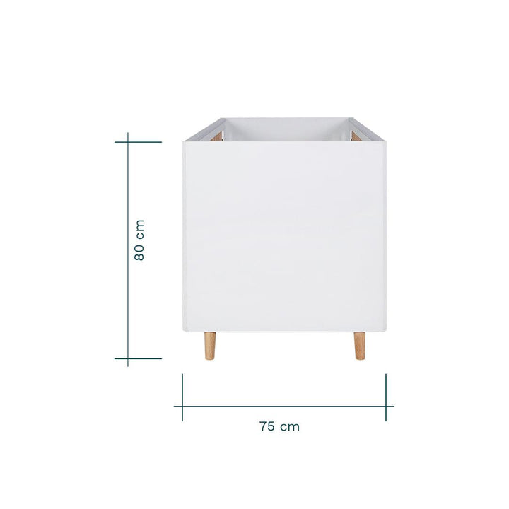 Tutti Bambini Fika Cot Bed - White/Light Oak-Cot Beds-White/Light Oak-No Mattress | Natural Baby Shower