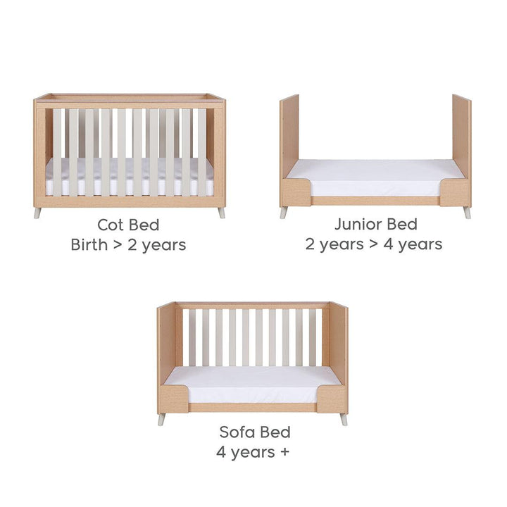 Tutti Bambini Fika Mini 3 Piece Room Set - Light Oak/White Sand-Nursery Sets-Light Oak/White Sand-No Mattress | Natural Baby Shower